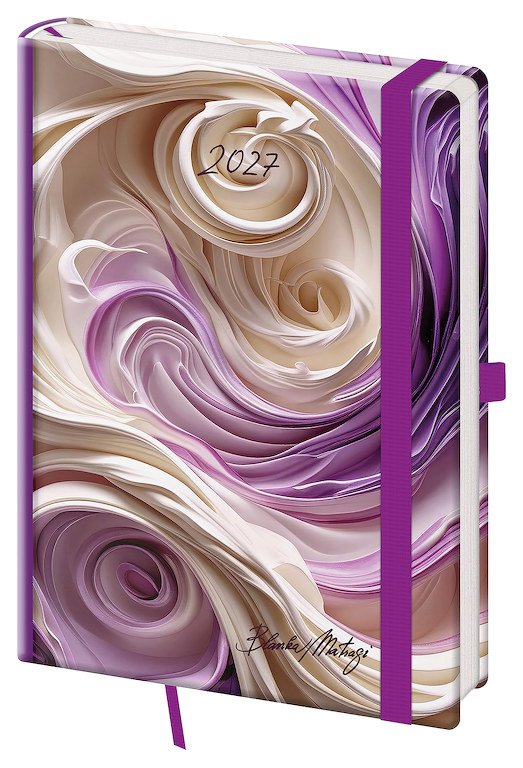 FLIP (s vyměnitelnou náplní) - Týdenní diář A5 Vario Matragi Violet s gumičkou