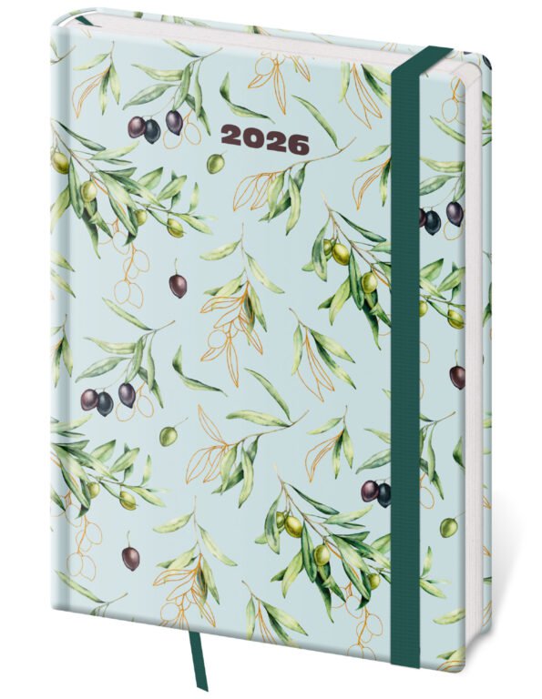 SOFT (ekologické desky) - Denní diář A5 Vario Olive s gumičkou