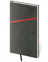 Kapesní diář Grife šedo/červený