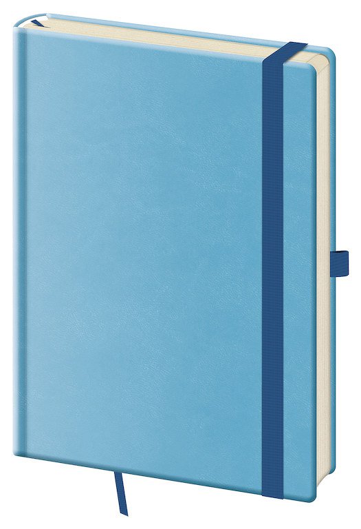 Zápisníky s gumičkou - Linkovaný zápisník Print Pop L Light blue