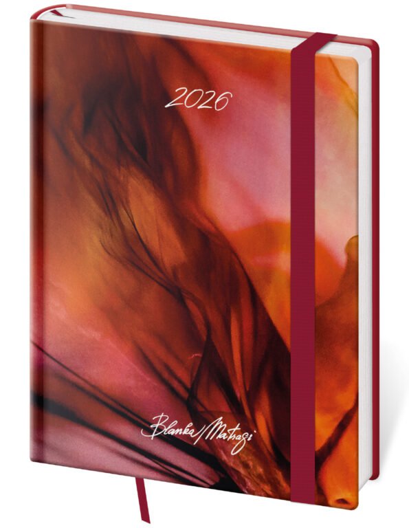 SOFT (ekologické desky) - Týdenní diář B6 Vario Matragi Red s gumičkou