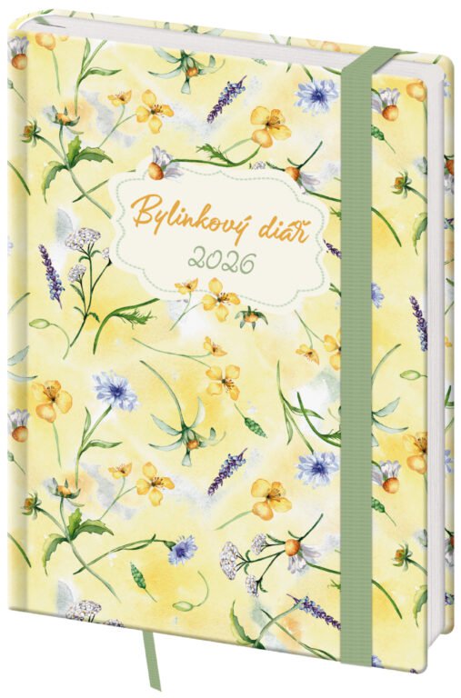 SOFT (ekologické desky) - Týdenní diář B6 Bylinkový Herbs s gumičkou