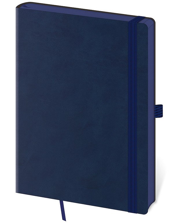 Zápisníky s gumičkou - Linkovaný zápisník Memory L Dark Blue