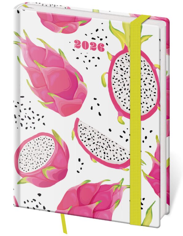 SOFT (ekologické desky) - Týdenní diář B6 Vario Pitaya s gumičkou