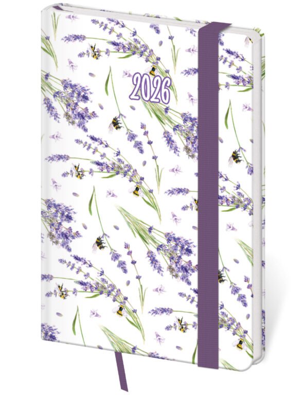 SOFT (ekologické desky) - Kapesní diář Vario Lavender s gumičkou