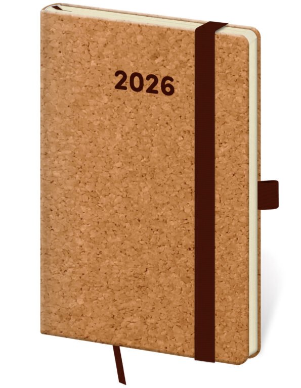 SOFT (ekologické desky) - Kapesní diář Cork s poutkem