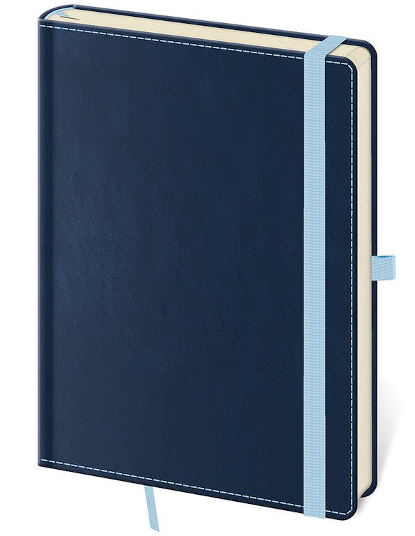 Linkovaný zápisník Double Blue L