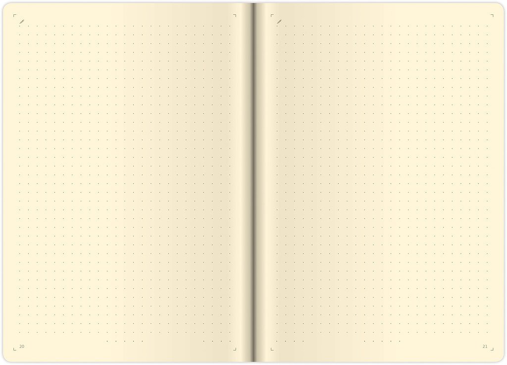 Zápisníky s poutkem na tužku - Tečkovaný zápisník Flip L šedo/šedý (čtverečkovaný)