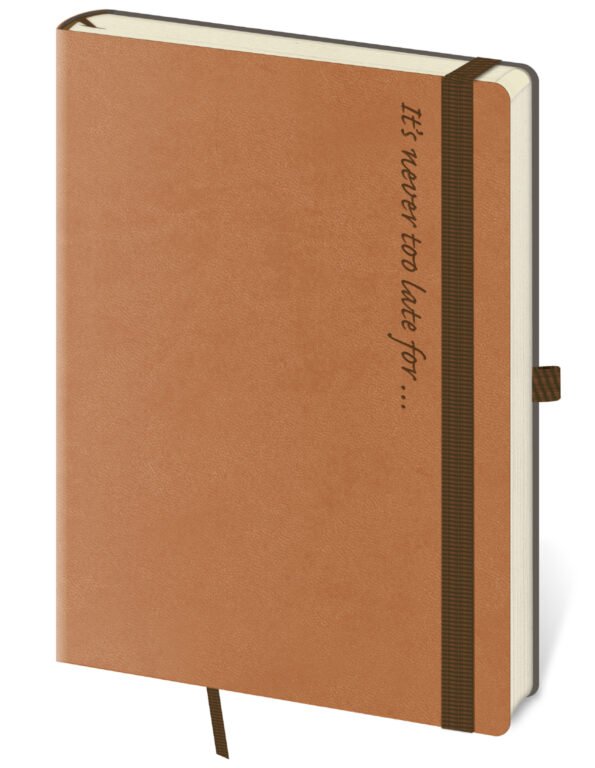 Zápisníky s gumičkou - Linkovaný zápisník Flexies L Brown