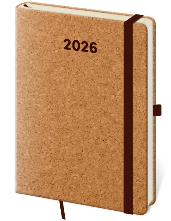 SOFT (ekologické desky) - Týdenní diář A5 Cork s poutkem