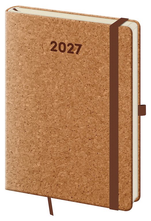 Diáře 2027, plánovací diáře - Týdenní diář A5 Cork s poutkem