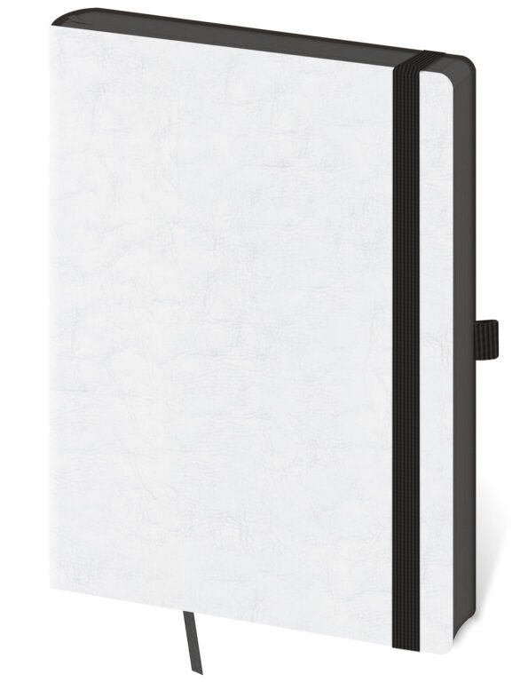 Zápisníky s gumičkou - Linkovaný zápisník Memory L White