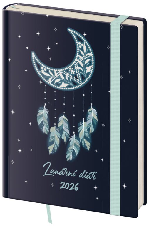SOFT (ekologické desky) - Týdenní diář B6 Lunární Dream s gumičkou