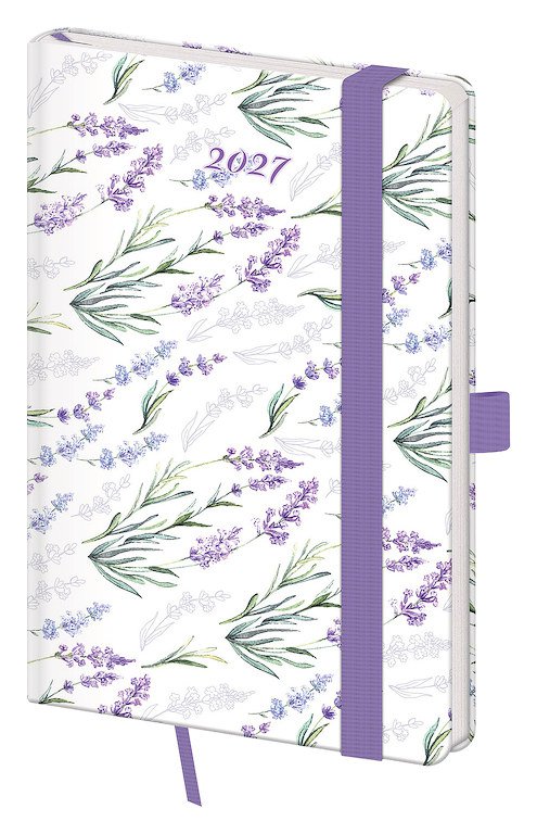 Kapesní diář A6 Vario Lavender s gumičkou