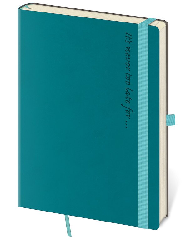 Zápisníky s gumičkou - Tečkovaný zápisník Flexies L Petrol Blue (čtverečkovaný)