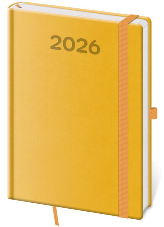 SOFT (ekologické desky) - Týdenní diář A5 Print Pop žlutý