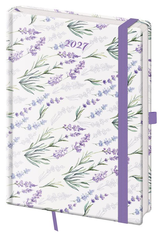 Denní diář A5 Vario Lavender s gumičkou