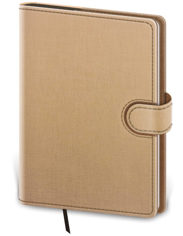 SOFT (ekologické desky) - Kapesní diář Flip béžovo/hnědý