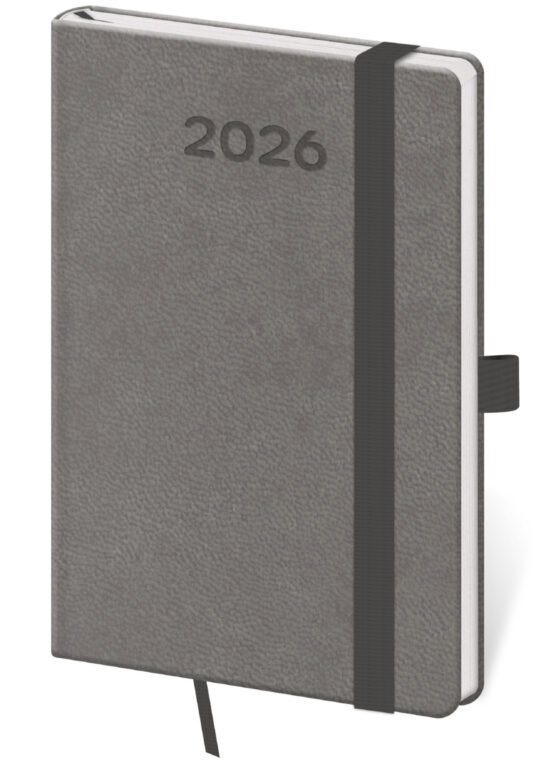 SOFT (ekologické desky) - Kapesní diář Print Pop šedý