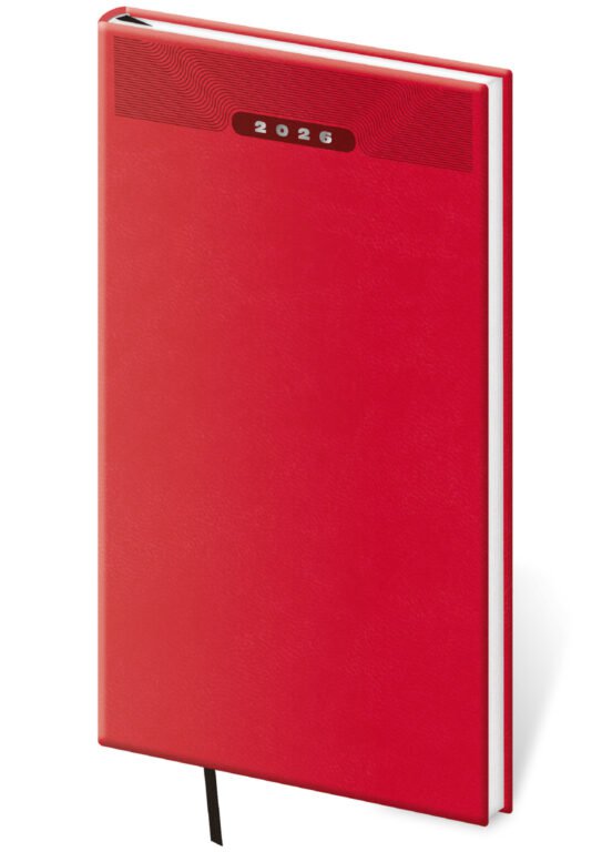 SOFT (ekologické desky) - Kapesní diář Print Classic červený