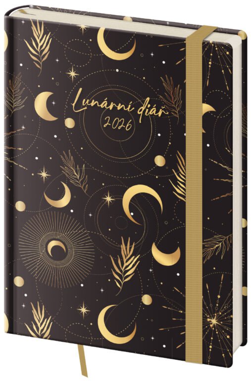 SOFT (ekologické desky) - Týdenní diář B6 Lunární Luna s gumičkou