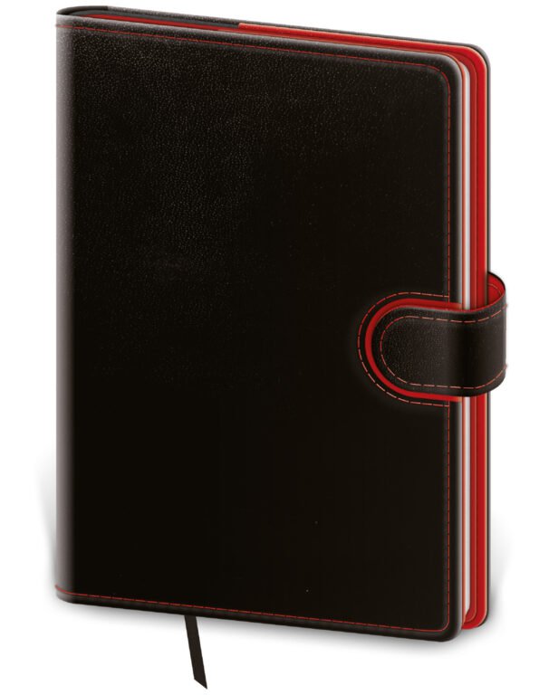 SOFT (ekologické desky) - Kapesní diář Flip černo/červený