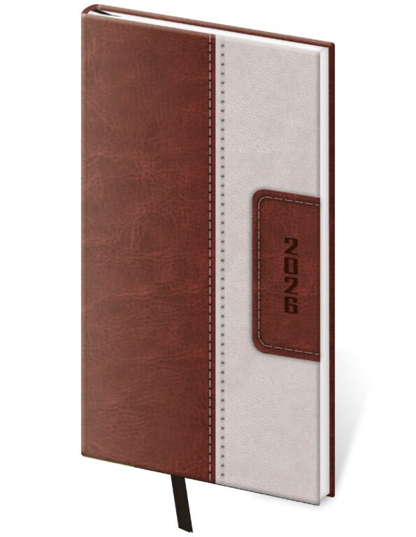 Diáře 2026, plánovací diáře - Kapesní diář Classic hnědo/béžový