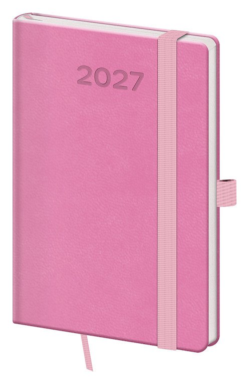 Diáře 2027, plánovací diáře - Kapesní diář A6 Print Pop růžový
