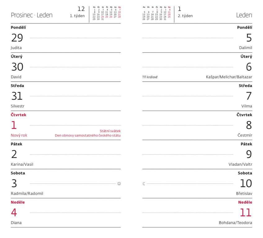 Diáře 2026, plánovací diáře - Čtrnáctidenní diář Napoli design 7