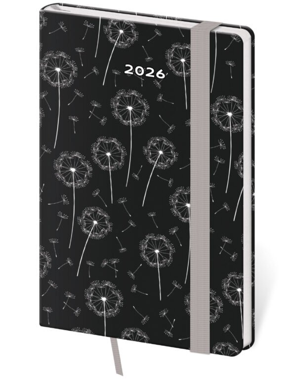 SOFT (ekologické desky) - Kapesní diář Vario Dandelion s gumičkou