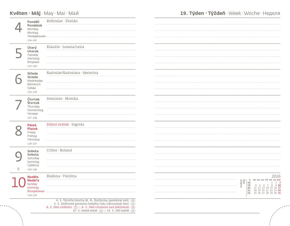 Diáře 2026, plánovací diáře - Kapesní diář Vario Dandelion s gumičkou