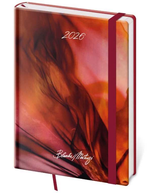 SOFT (ekologické desky) - Týdenní diář A5 Vario Matragi Red s gumičkou