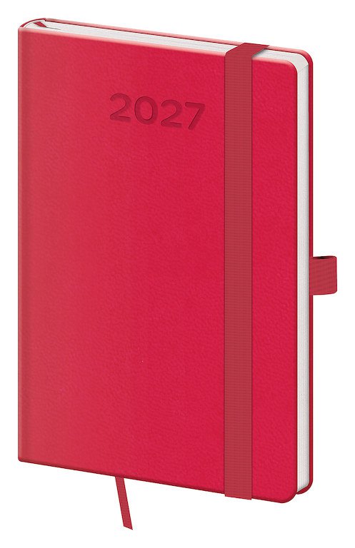 Diáře 2027, plánovací diáře - Kapesní diář A6 Print Pop malinový