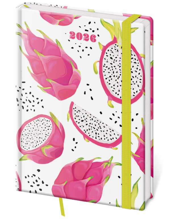 SOFT (ekologické desky) - Týdenní diář A5 Vario Pitaya s gumičkou