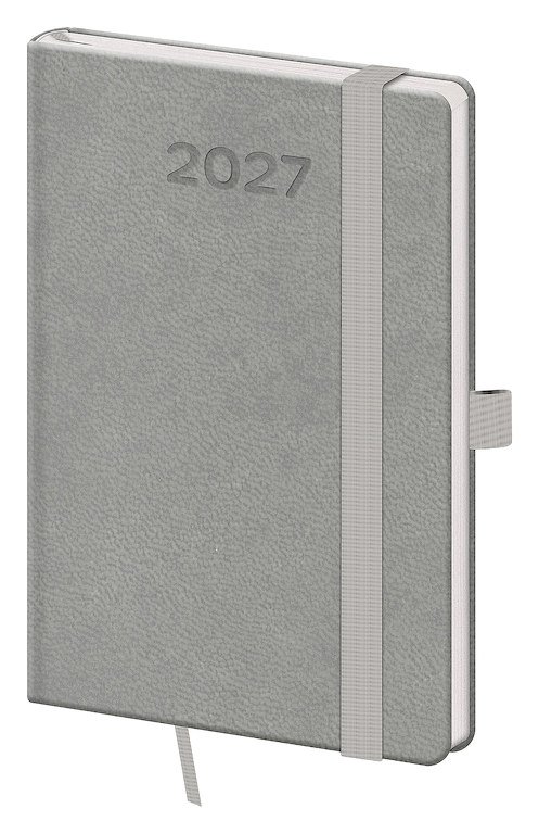 Diáře 2027, plánovací diáře - Kapesní diář A6 Print Pop šedý