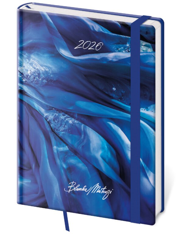 SOFT (ekologické desky) - Denní diář A5 Vario Matragi Blue s gumičkou