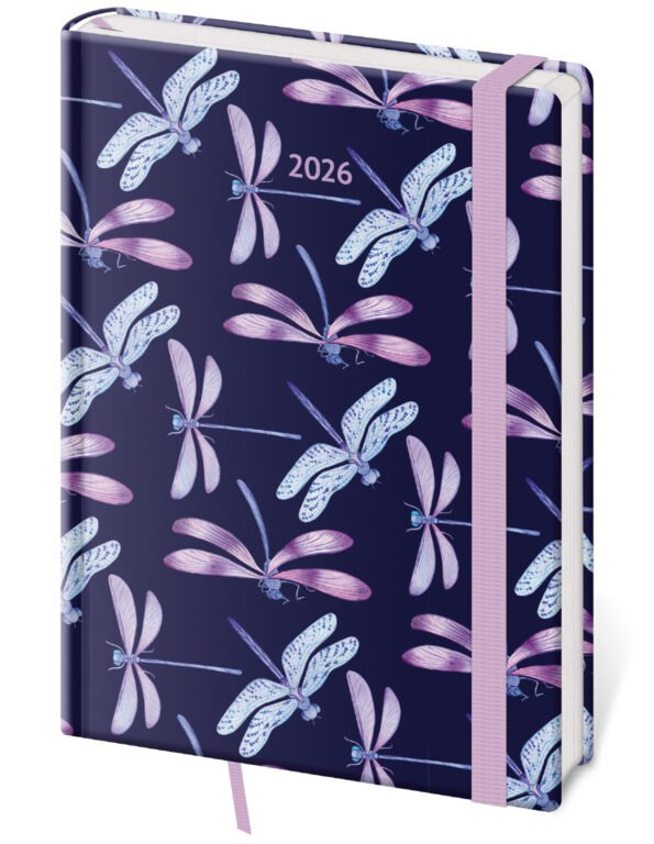 Diáře 2026, plánovací diáře - Týdenní diář A5 Vario Dragonfly s gumičkou