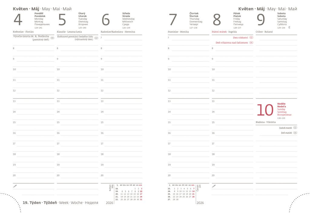 Diáře 2026, plánovací diáře - Týdenní diář B6 Print Pop cappuccino