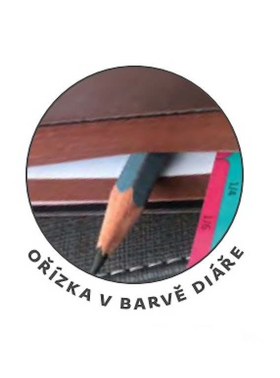 MEMORY (imitace pravé kůže) - Denní diář A5 Memory tmavě hnědý s gumičkou
