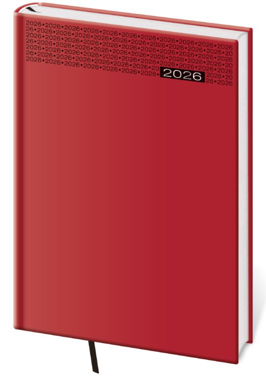SOFT (ekologické desky) - Denní diář A5 Gommato červený