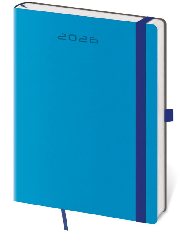 Týdenní diář B6 Flexies modrý s poutkem