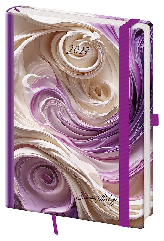 FLIP (s vyměnitelnou náplní) - Denní diář A5 Vario Matragi Violet s gumičkou