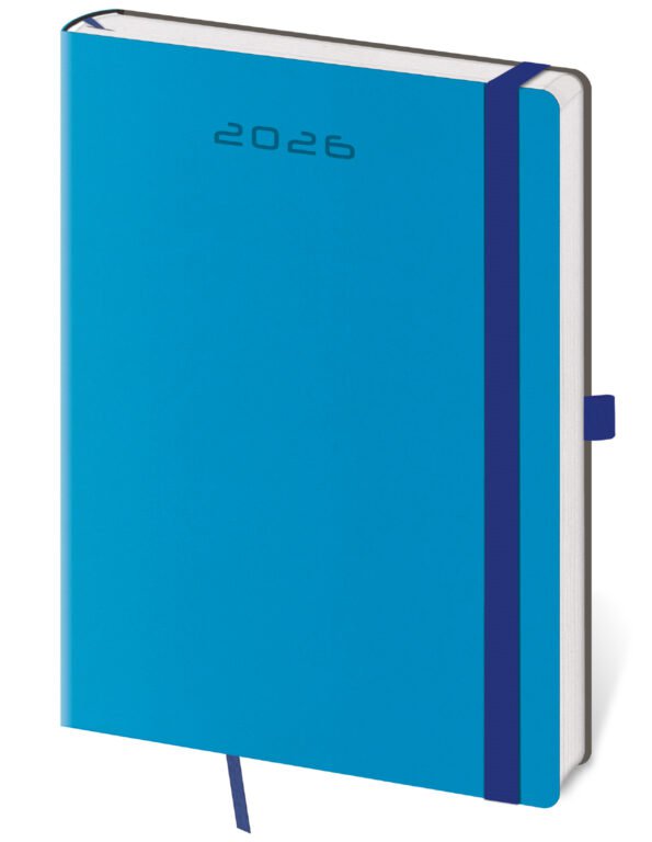 SOFT (ekologické desky) - Týdenní diář A5 Flexies modrý s poutkem