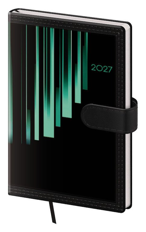 Kapesní diář A6 Tone s magnetem zelený