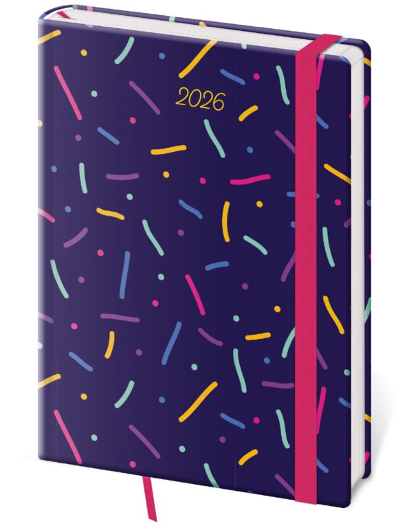 SOFT (ekologické desky) - Týdenní diář A5 Vario Sprinkles s gumičkou