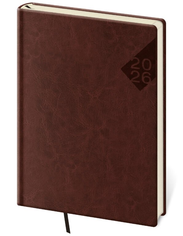 SOFT (ekologické desky) - Denní diář A5 Nebrasca angl. červený