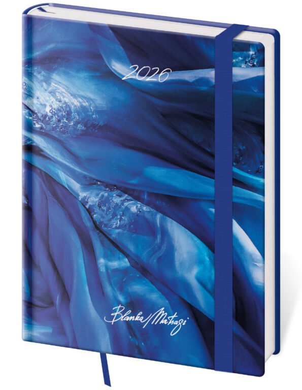 SOFT (ekologické desky) - Týdenní diář B6 Vario Matragi Blue s gumičkou