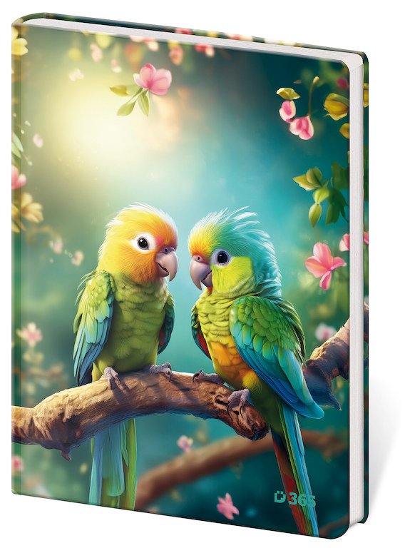 Zápisníky, poznámkové bloky, deníky a notesy - Památník A5 12,5 x 18 cm čistý Parrots