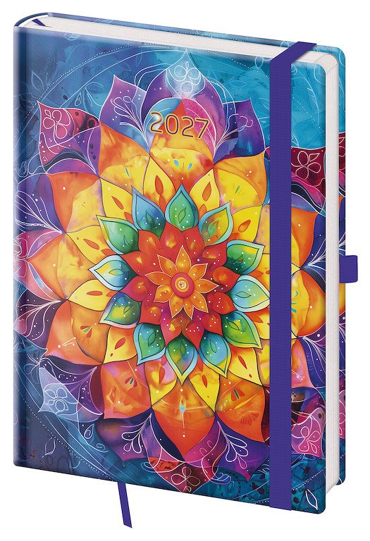 Týdenní diář A5 Vario Mandala s gumičkou