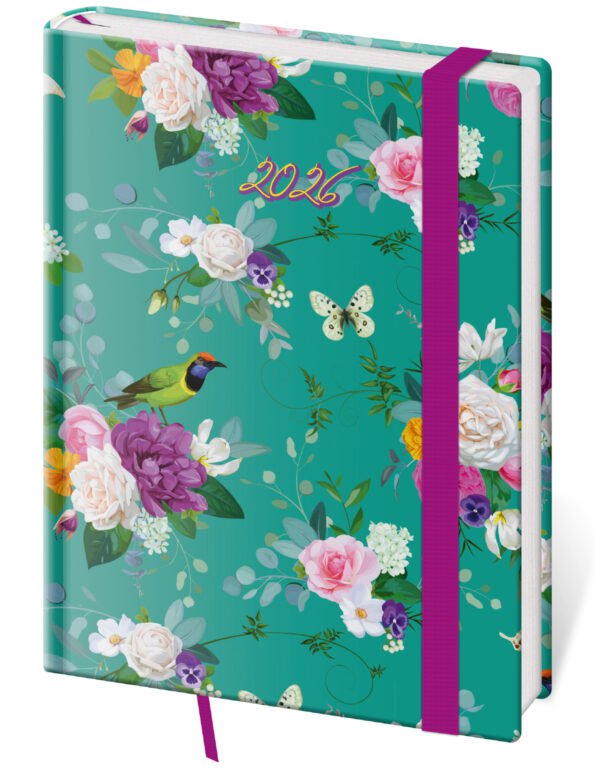 SOFT (ekologické desky) - Denní diář B6 Vario Romance s gumičkou